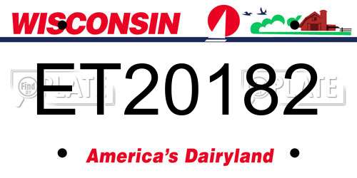 ET20182 Wisconsin License Plate