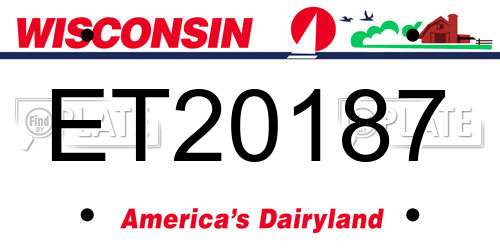 ET20187 Wisconsin License Plate