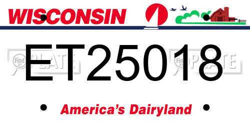 ET25018 Wisconsin License Plate