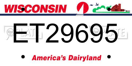 ET29695 Wisconsin License Plate