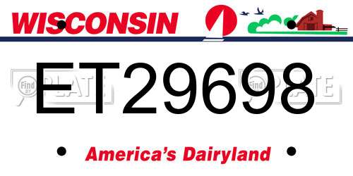 ET29698 Wisconsin License Plate