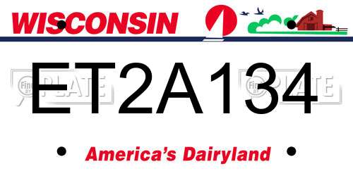 ET2A134 Wisconsin License Plate