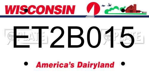 ET2B015 Wisconsin License Plate