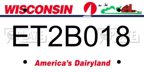 ET2B018 Wisconsin License Plate