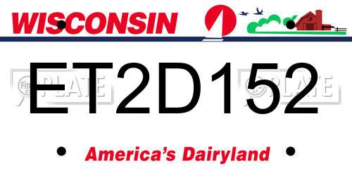 ET2D152 Wisconsin License Plate