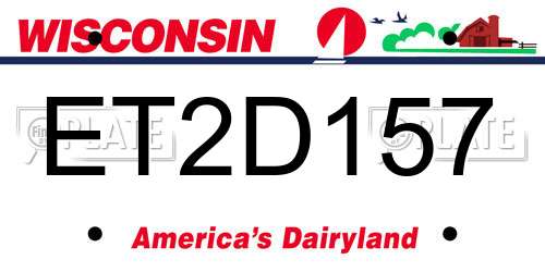 ET2D157 Wisconsin License Plate