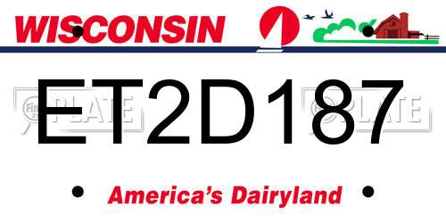 ET2D187 Wisconsin License Plate