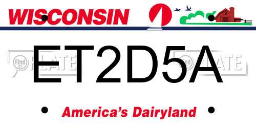 ET2D5A Wisconsin License Plate