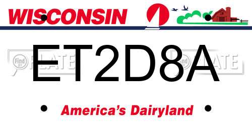 ET2D8A Wisconsin License Plate