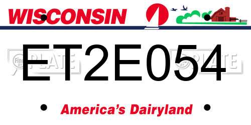 ET2E054 Wisconsin License Plate