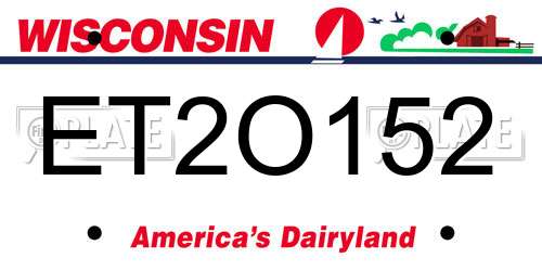 ET2O152 Wisconsin License Plate