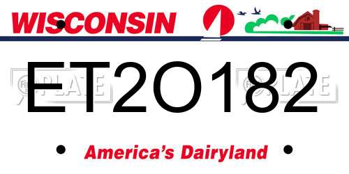 ET2O182 Wisconsin License Plate