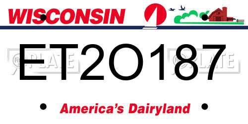 ET2O187 Wisconsin License Plate