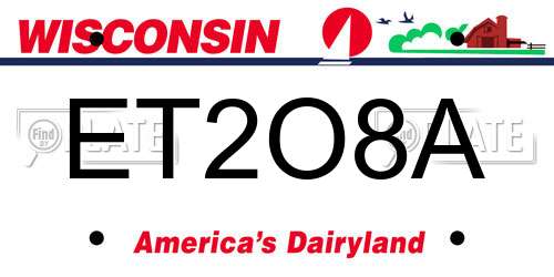 ET2O8A Wisconsin License Plate