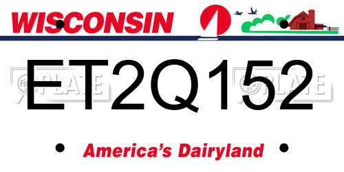 ET2Q152 Wisconsin License Plate