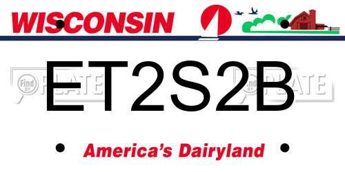 ET2S2B Wisconsin License Plate