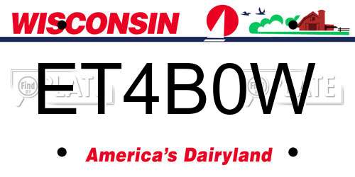 ET4B0W Wisconsin License Plate