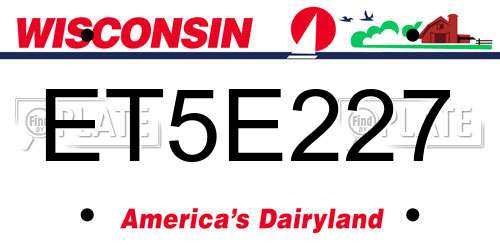 ET5E227 Wisconsin License Plate