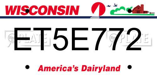 ET5E772 Wisconsin License Plate