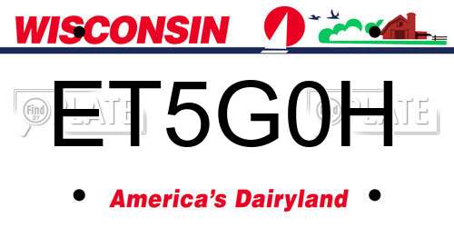 ET5G0H Wisconsin License Plate