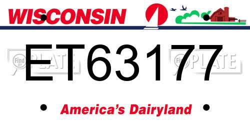 ET63177 Wisconsin License Plate