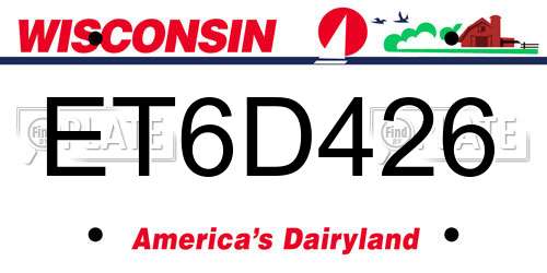 ET6D426 Wisconsin License Plate