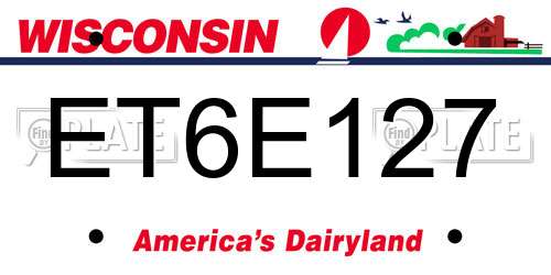 ET6E127 Wisconsin License Plate