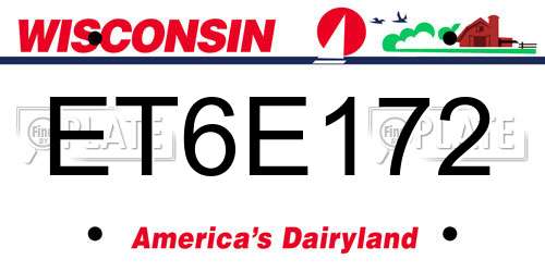 ET6E172 Wisconsin License Plate