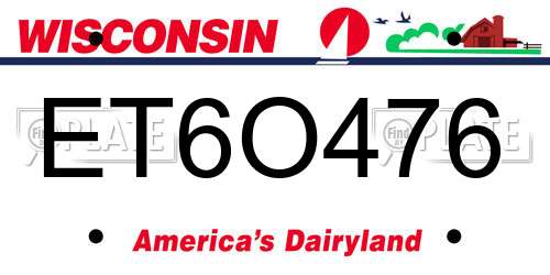ET6O476 Wisconsin License Plate