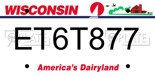 ET6T877 Wisconsin License Plate