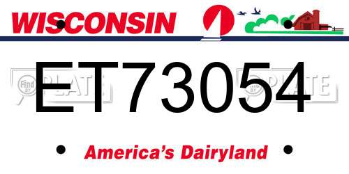 ET73054 Wisconsin License Plate