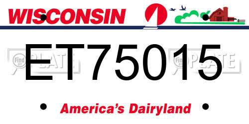 ET75015 Wisconsin License Plate