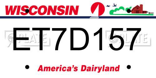 ET7D157 Wisconsin License Plate