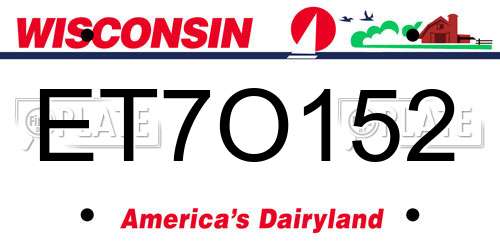 ET7O152 Wisconsin License Plate