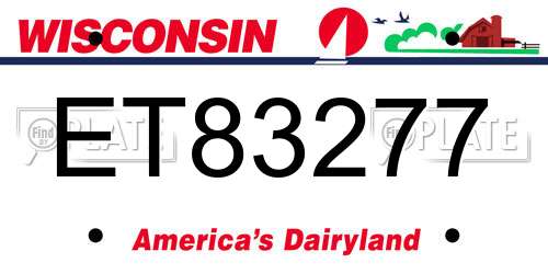 ET83277 Wisconsin License Plate
