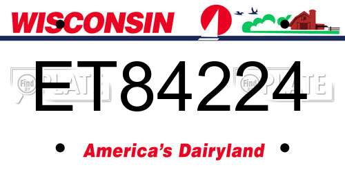 ET84224 Wisconsin License Plate
