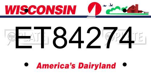 ET84274 Wisconsin License Plate