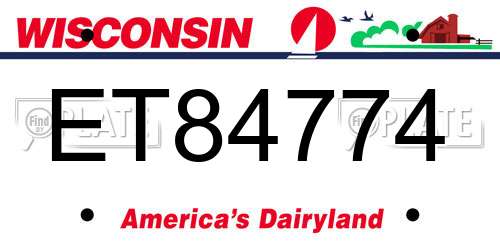 ET84774 Wisconsin License Plate