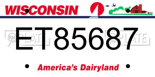ET85687 Wisconsin License Plate