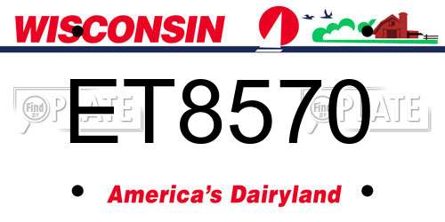 ET8570 Wisconsin License Plate