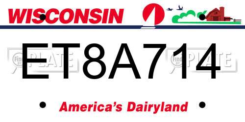 ET8A714 Wisconsin License Plate