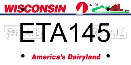 ETA145 Wisconsin License Plate