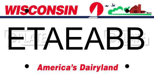 ETAEABB Wisconsin License Plate