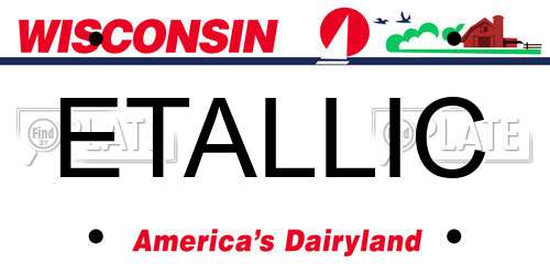 ETALLIC Wisconsin License Plate