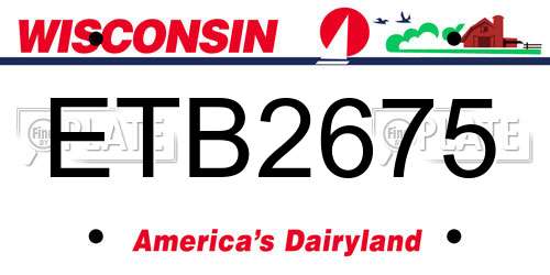 ETB2675 Wisconsin License Plate