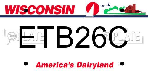 ETB26C Wisconsin License Plate