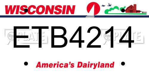 ETB4214 Wisconsin License Plate