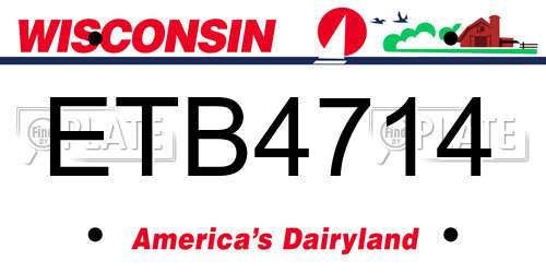 ETB4714 Wisconsin License Plate