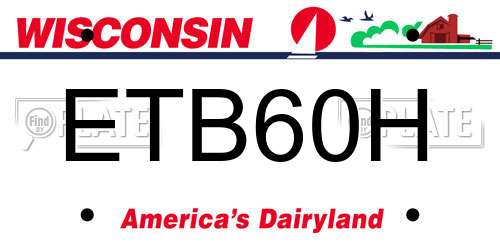 ETB60H Wisconsin License Plate