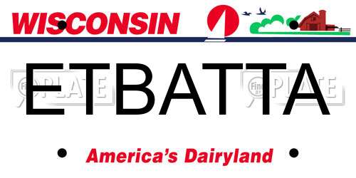 ETBATTA Wisconsin License Plate